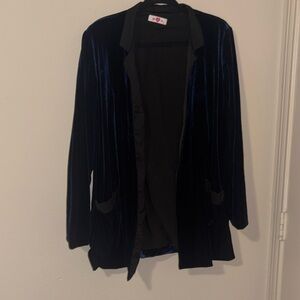 Navy blue buddy love velvet, blazer size large